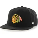 kepure-plokscia-juoda-snapback-chicago-blackhawks-nhl-47-brand