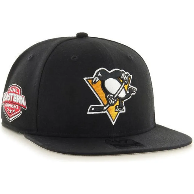 kepure-plokscia-juoda-snapback-pittsburgh-penguins-nhl-47-brand