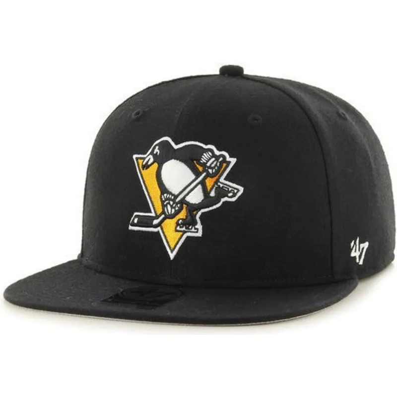 kepure-plokscia-juoda-snapback-pittsburgh-penguins-nhl-47-brand