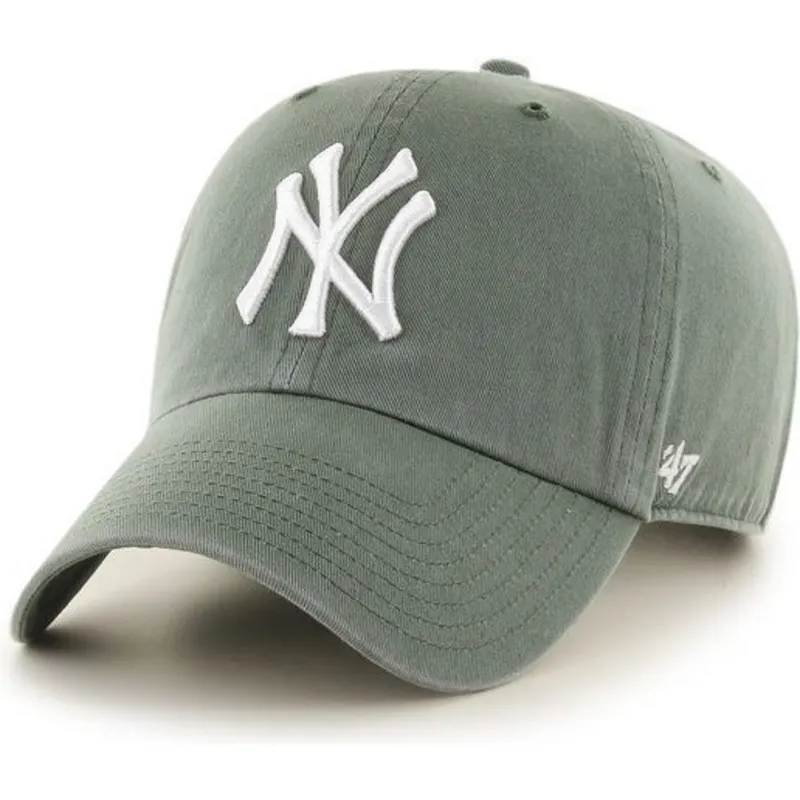 ciemnozielona-zakrzywiona-czapka-new-york-yankees-mlb-clean-up-od-47-brand