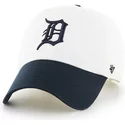 47-brand-curved-brim-detroit-tigers-mlb-clean-up-two-tone-white-cap