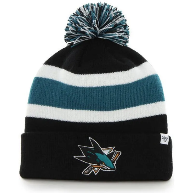 kepure-su-bumbulu-juoda-san-jose-sharks-nhl-47-brand
