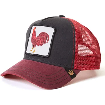 czerwona-i-czarna-czapka-trucker-z-kogutem-barnyard-king-od-goorin-bros