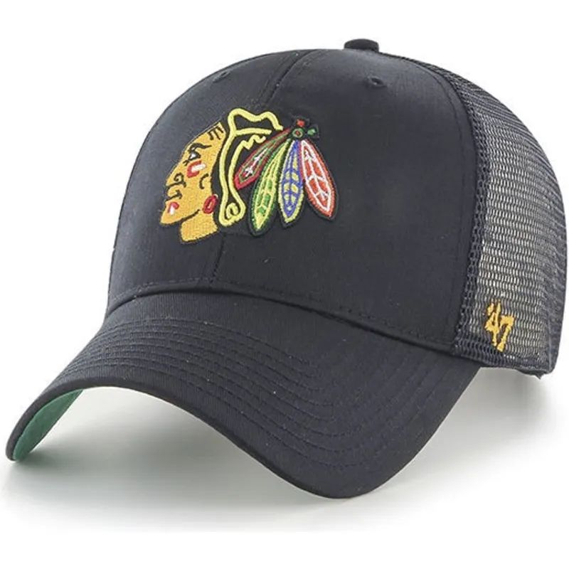 kepure-islenkta-juoda-snapback-chicago-blackhawks-nhl-47-brand