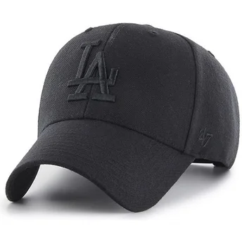 Czarna czapka z zakrzywionym daszkiem snapback z czarnym logo Los Angeles Dodgers MLB MVP od 47 Brand