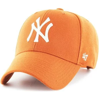 Wyginięta czapka pomarańczowa snapback New York Yankees MLB MVP 47 Brand