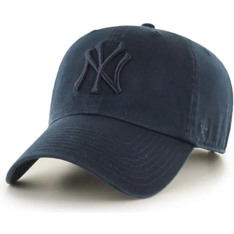 gorra-curva-azul-marino-con-logo-azul-marino-de-new-york-yankees-mlb-clean-up-de-47-brand