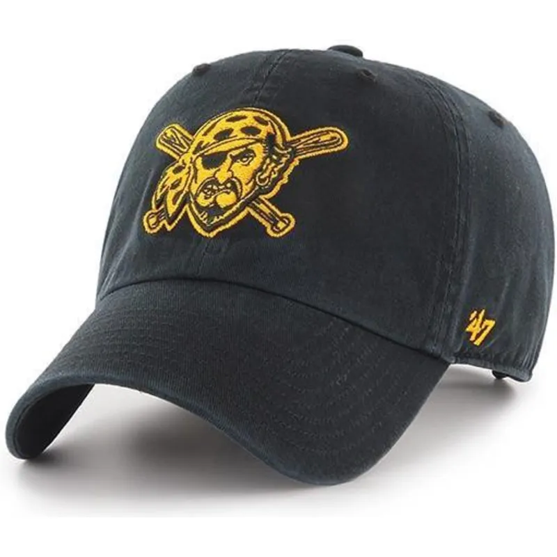 kepure-islenkta-juoda-reguliuojamas-pirata-pittsburgh-pirates-mlb-clean-up-pittsburgh-pirates-mlb-47-brand