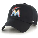 czarna-zakrzywiona-czapka-miami-marlins-mlb-clean-up-marki-47-brand