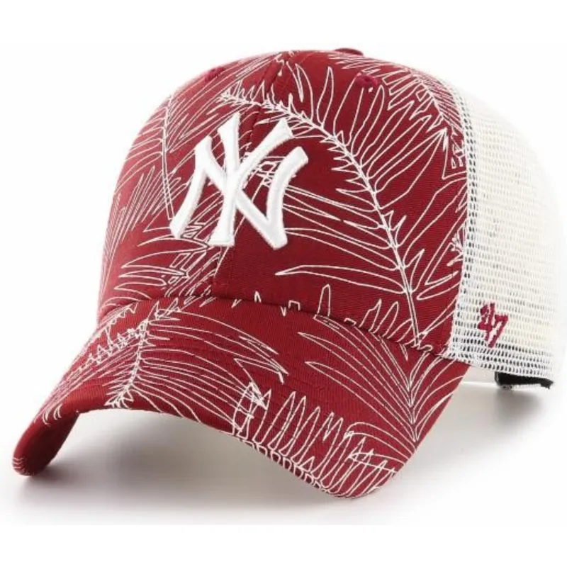 kepure-islenkta-raudona-snapback-new-york-yankees-mlb-47-brand