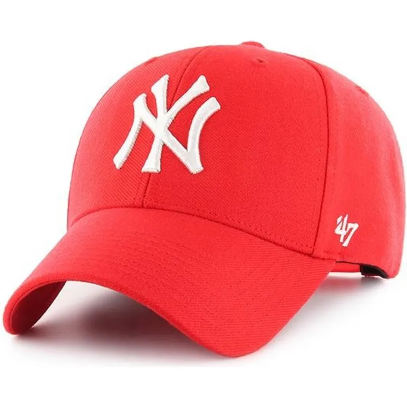 kepure-islenkta-raudona-snapback-new-york-yankees-mlb-47-brand