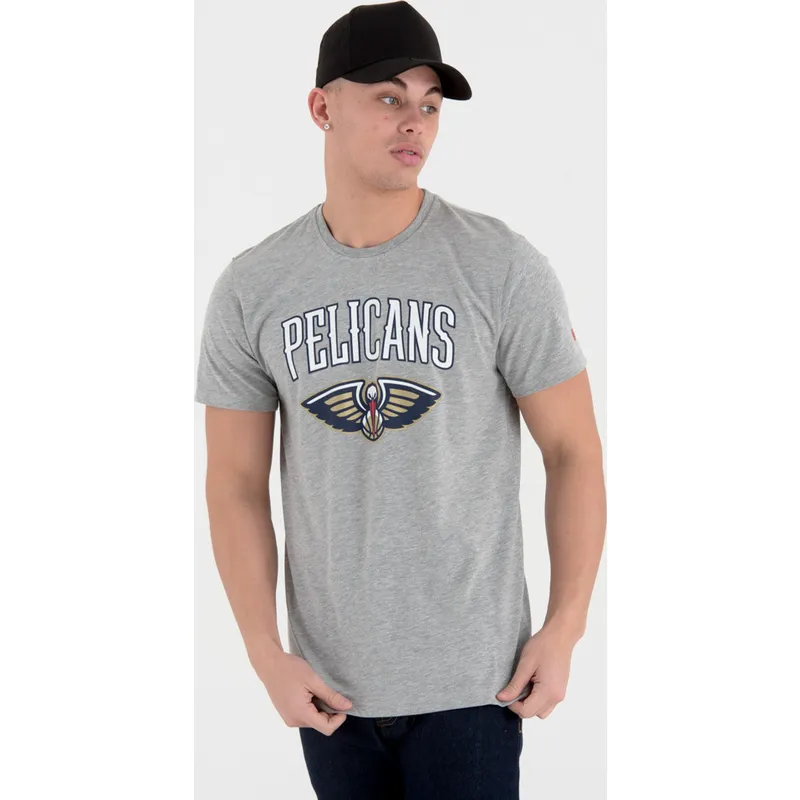 marskineliai-trumpomis-rankovemis-pilka-new-orleans-pelicans-nba-new-era