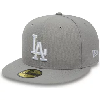 Płaska czapka szara obcisła 59FIFTY Essential Los Angeles Dodgers MLB New Era