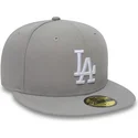 szara-dopasowana-czapka-z-daszkiem-59fifty-essential-los-angeles-dodgers-mlb-new-era