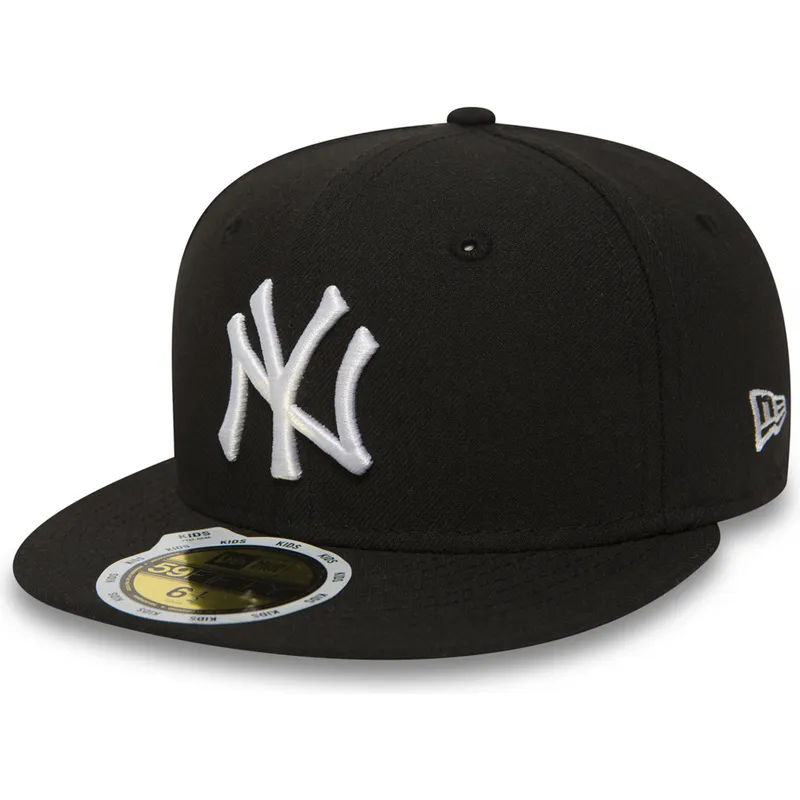 cap-plokscia-black-ajustada-vaikams-59fifty-essential-new-york-yankees-mlb-new-era