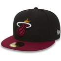 kepure-plokscia-juoda-priglundantis-59fifty-essential-miami-heat-nba-new-era