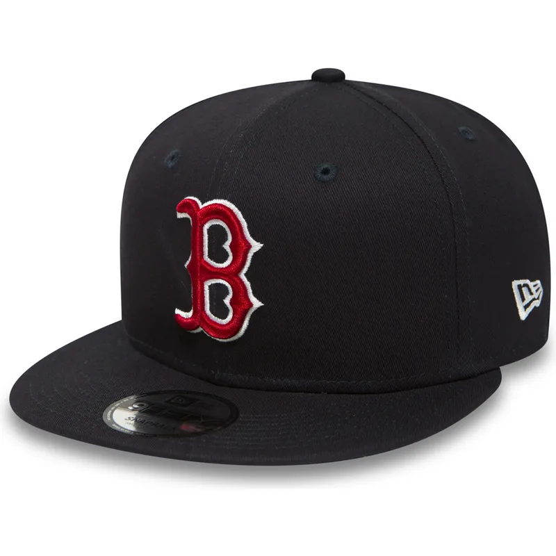 kepure-plokscia-tamsiai-melyna-snapback-ajustable-9fifty-essential-boston-red-sox-mlb-new-era