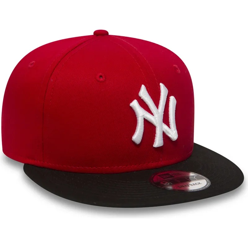 kepure-plokscia-raudona-snapback-ajustable-9fifty-cotton-block-new-york-yankees-mlb-new-era