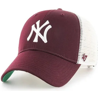 kepure-islenkta-raudona-snapback-new-york-yankees-mlb-47-brand