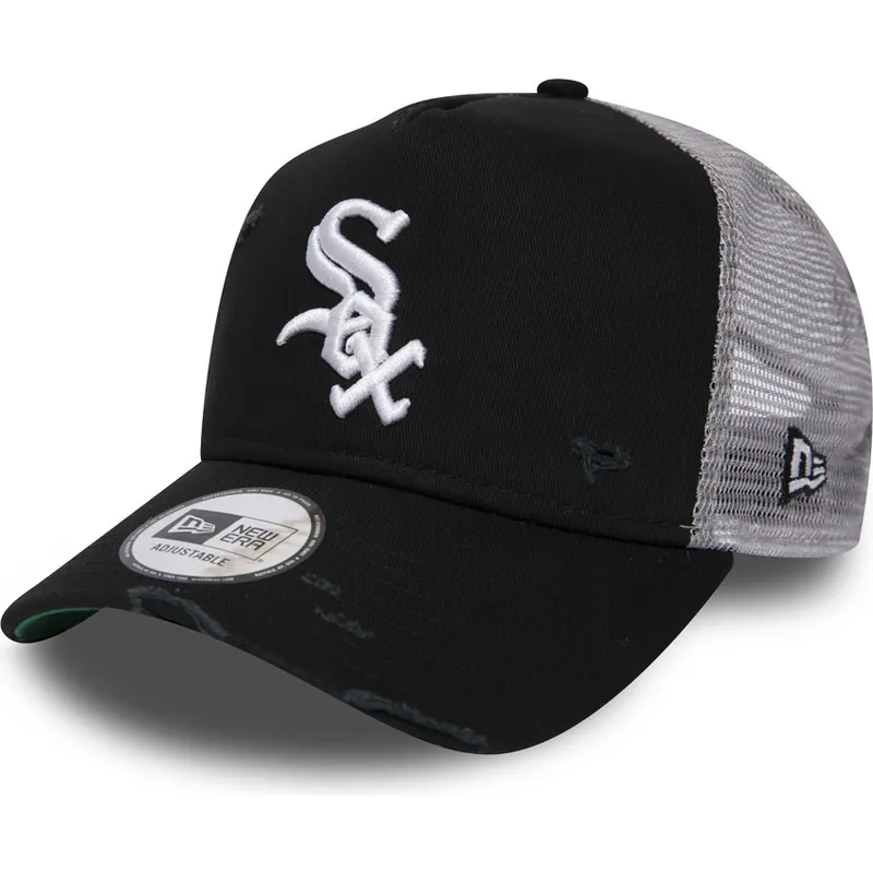 kepure-islenkta-juoda-snapback-distressed-a-frame-chicago-white-sox-mlb-new-era