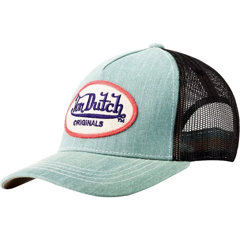 kepure-islenkta-melyna-snapback-logd-von-dutch
