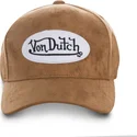 regulowana-brazowa-czapka-z-daszkiem-suede5-marki-von-dutch