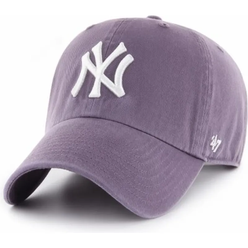 fioletowa-czapka-z-daszkiem-new-york-yankees-mlb-clean-up-od-47-brand