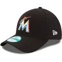 kepure-islenkta-juoda-reguliuojama-juostele-9forty-the-league-miami-marlins-mlb-new-era
