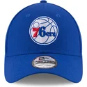 kepure-islenkta-melyna-reguliuojama-juostele-9forty-the-league-philadelphia-76ers-nba-new-era