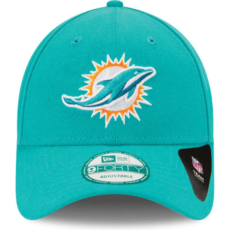 kepure-islenkta-melyna-reguliuojamas-9forty-team-miami-dolphins-nfl-new-era