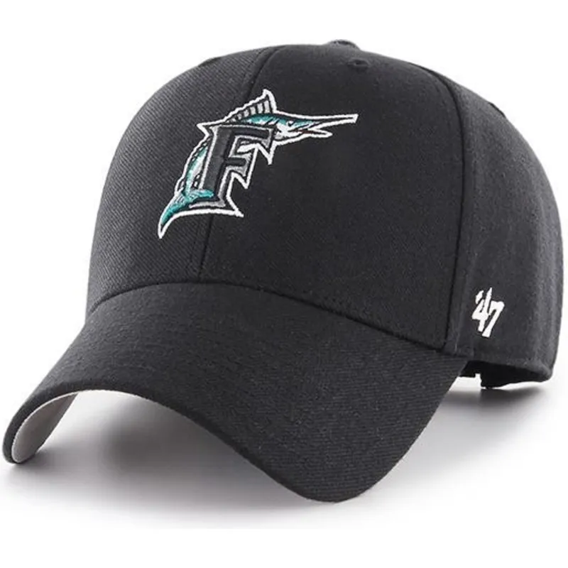 kepure-islenkta-juoda-reguliuojamas-clasico-miami-marlins-mlb-47-brand