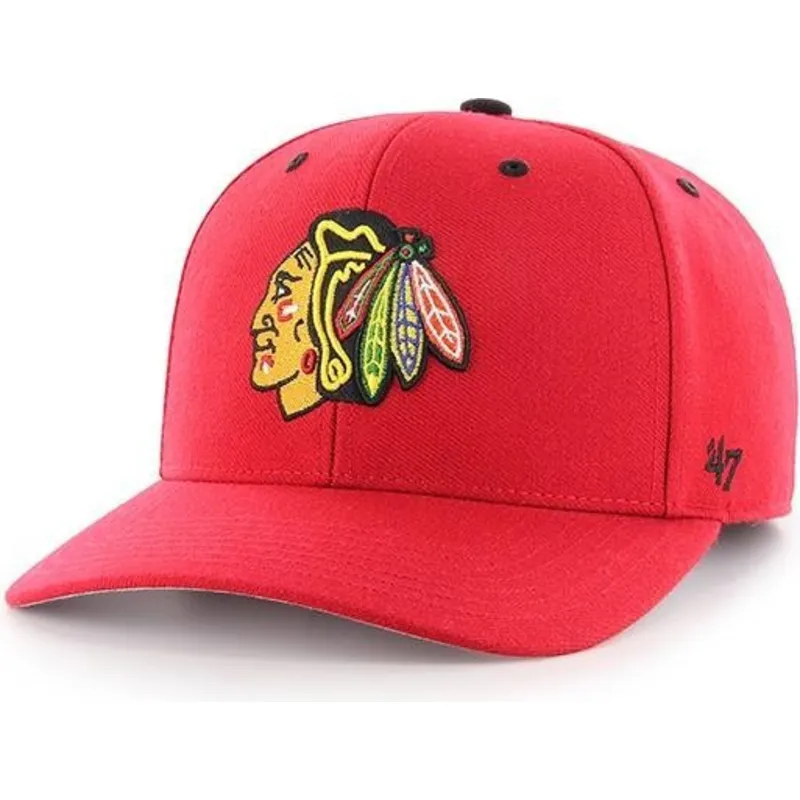 kepure-islenkta-raudona-reguliuojamas-chicago-blackhawks-nhl-47-brand