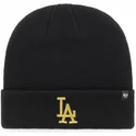 czarna-czapka-z-logo-los-angeles-dodgers-mlb-cuff-knit-metallic-w-kolorze-zlotym-od-47-brand