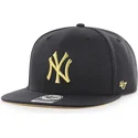 kepure-plokscia-juoda-snapback-oro-new-york-yankees-mlb-47-brand