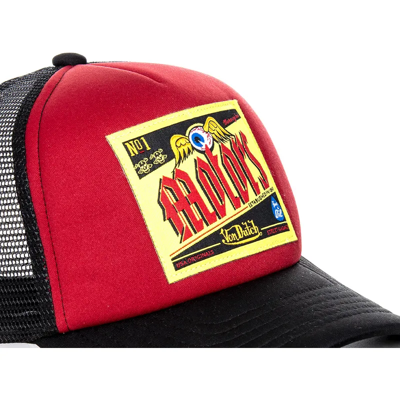 kepure-islenkta-raudona-snapback-ber02-von-dutch