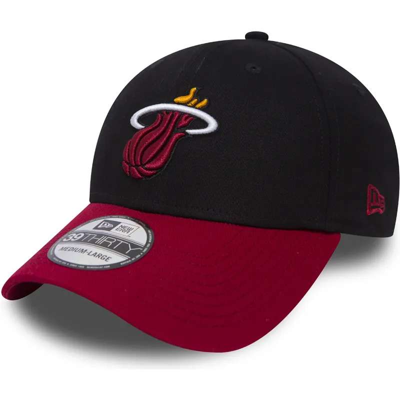 kepure-islenkta-juoda-priglundanti-39thirty-black-base-miami-heat-nba-new-era