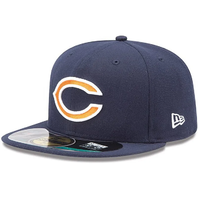 kepure-plokscia-tamsiai-melyna-priglundanti-59fifty-on-field-chicago-bears-nfl-new-era