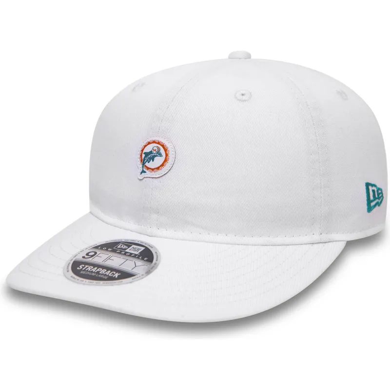 kepure-plokscia-balta-snapback-9fifty-low-profile-unstructured-miami-dolphins-nfl-new-era