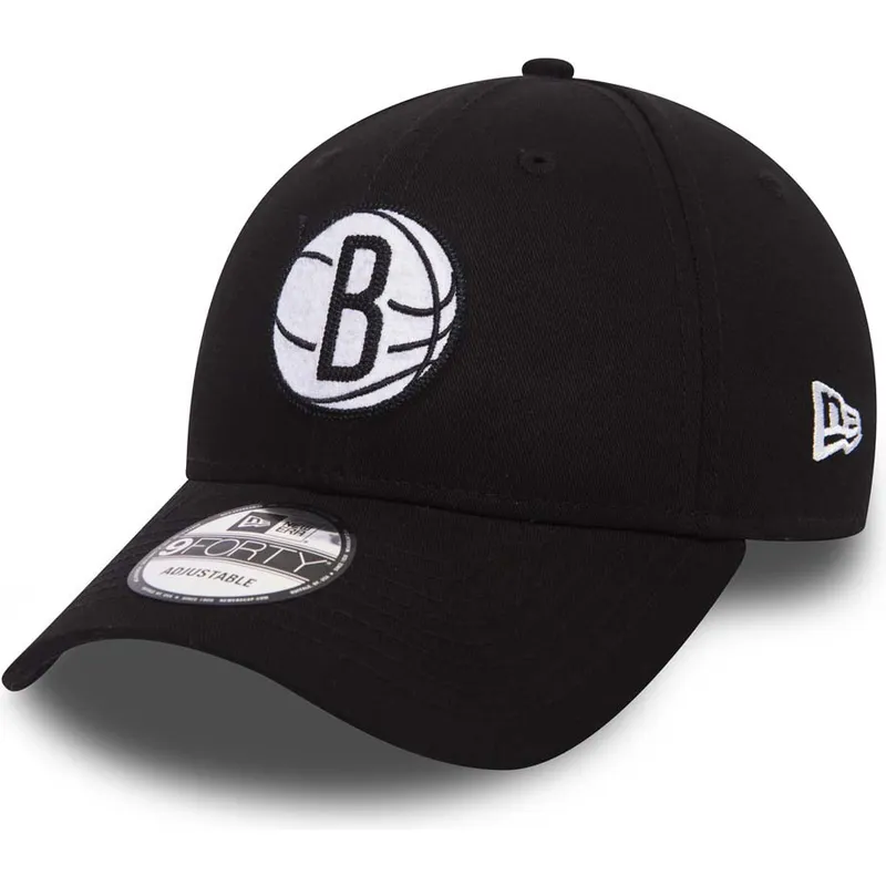 kepure-islenkta-juoda-reguliuojamas-9forty-felt-infill-brooklyn-nets-nba-new-era