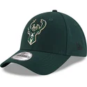 kepure-islenkta-zalia-reguliuojama-juostele-9forty-the-league-milwaukee-bucks-nba-new-era