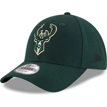 Wyginięta czapka zielona z regulacją 9FORTY The League Milwaukee Bucks NBA New Era