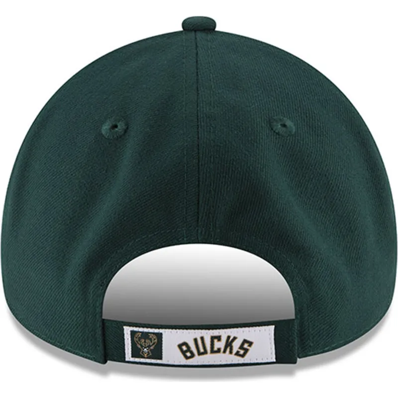 kepure-islenkta-zalia-reguliuojama-juostele-9forty-the-league-milwaukee-bucks-nba-new-era