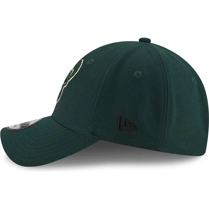 kepure-islenkta-zalia-reguliuojama-juostele-9forty-the-league-milwaukee-bucks-nba-new-era