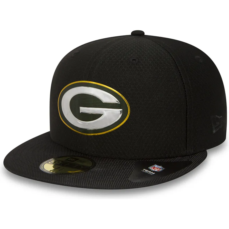 kepure-plokscia-juoda-priglundanti-59fifty-black-coll-green-bay-packers-nfl-new-era