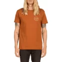 t-shirt-krotki-rekaw-brazowa-on-lock-copper-volcom