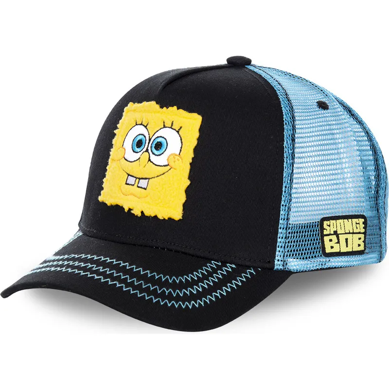 kepure-islenkta-juoda-snapback-spoblk-kempiniukas-placiakelnis-spongebob-capslab