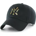 wyginieta-czapka-czarna-z-logo-kamuflaz-new-york-yankees-mlb-clean-up-camfill-47-brand