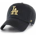 czarna-czapka-z-zakrzywionym-daszkiem-z-zlotym-logo-los-angeles-dodgers-mlb-clean-up-metallic-od-47-brand