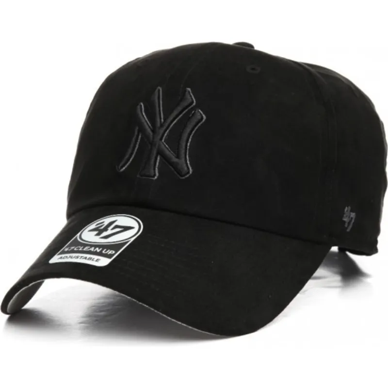 czarna-czapka-z-zakrzywionym-daszkiem-z-czarnym-logo-new-york-yankees-mlb-clean-up-ultra-basic-marki-47-brand