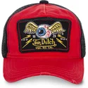kepure-islenkta-raudona-snapback-truck05-von-dutch